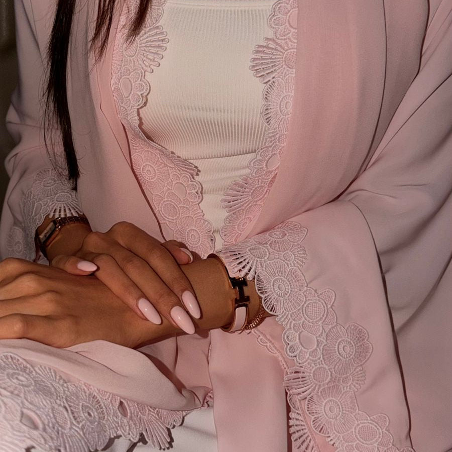 Glimore Bloom Lace Abaya